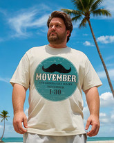 Moustaches Movember Poster Round Men's Plus Size Short Sleeve T-Shirt